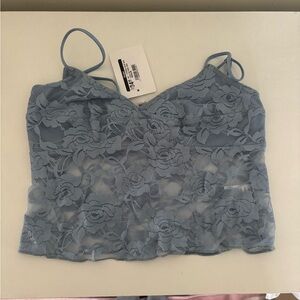 NWT Blue Lace Crop Tank
